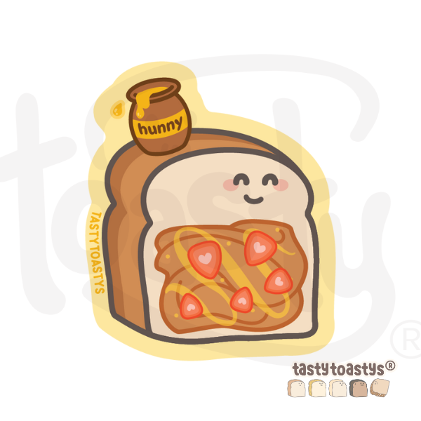 Yummy Tasty Toastys Waterproof Vinyl Stickers