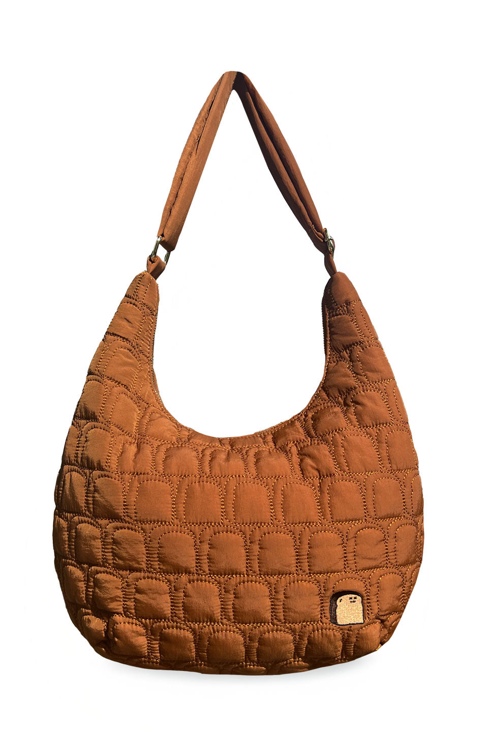 Quilted Toasty Croissant Crossbody Bag