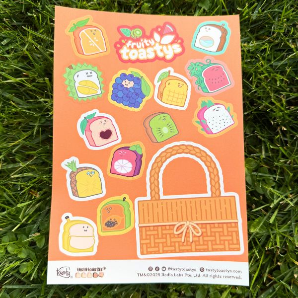 A5 Waterproof Tasty Toastys Sticker Sheets