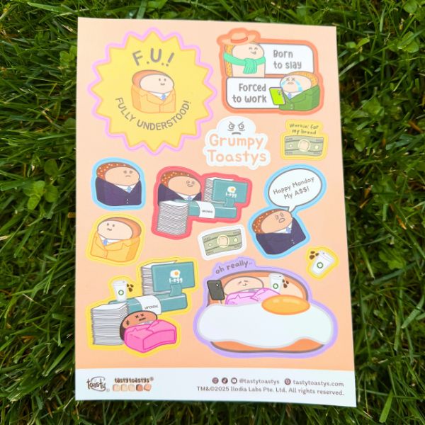 A5 Waterproof Tasty Toastys Sticker Sheets