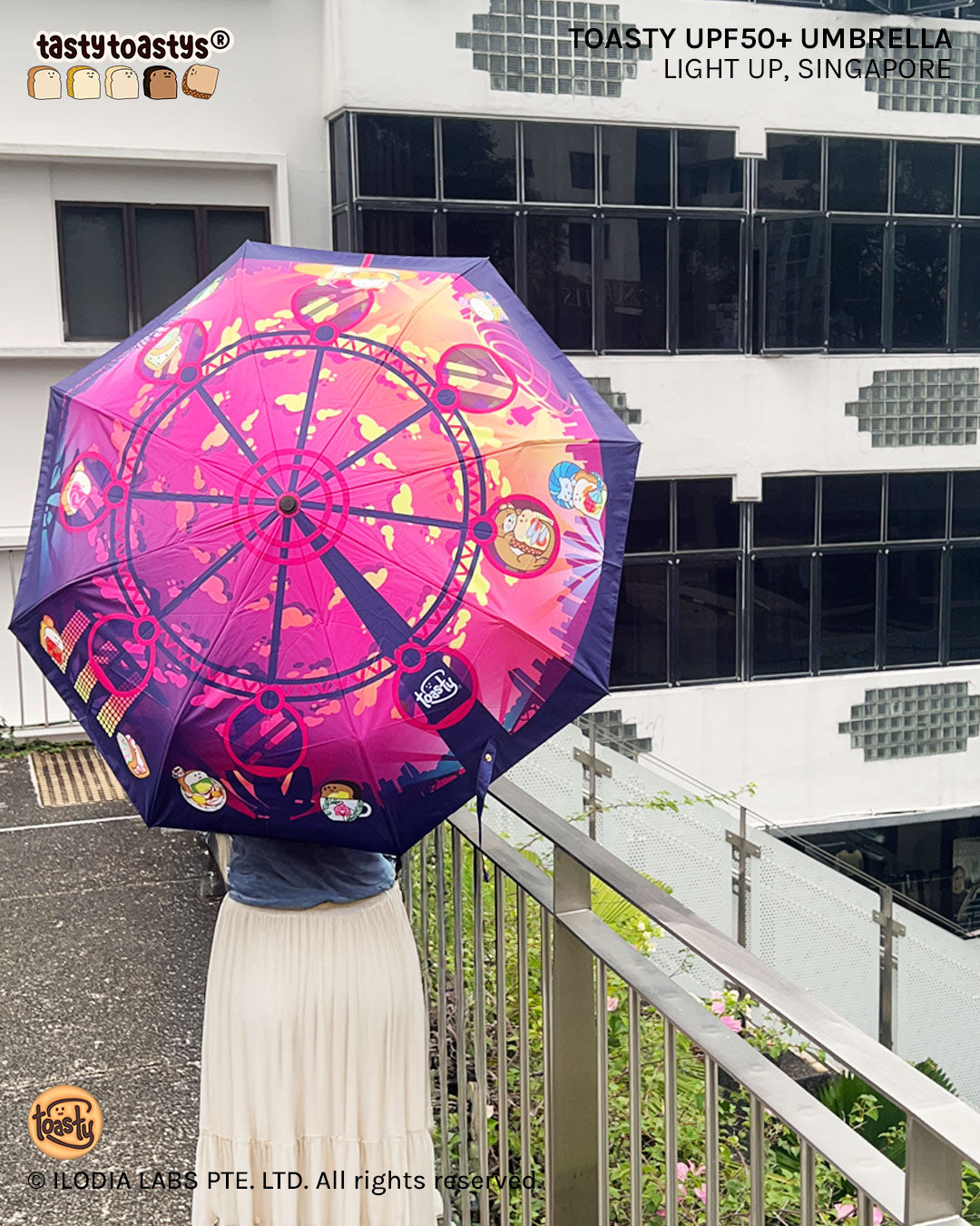 Light Up, Singapore Toastys UPF50+ Umbrella (Limited Edition)