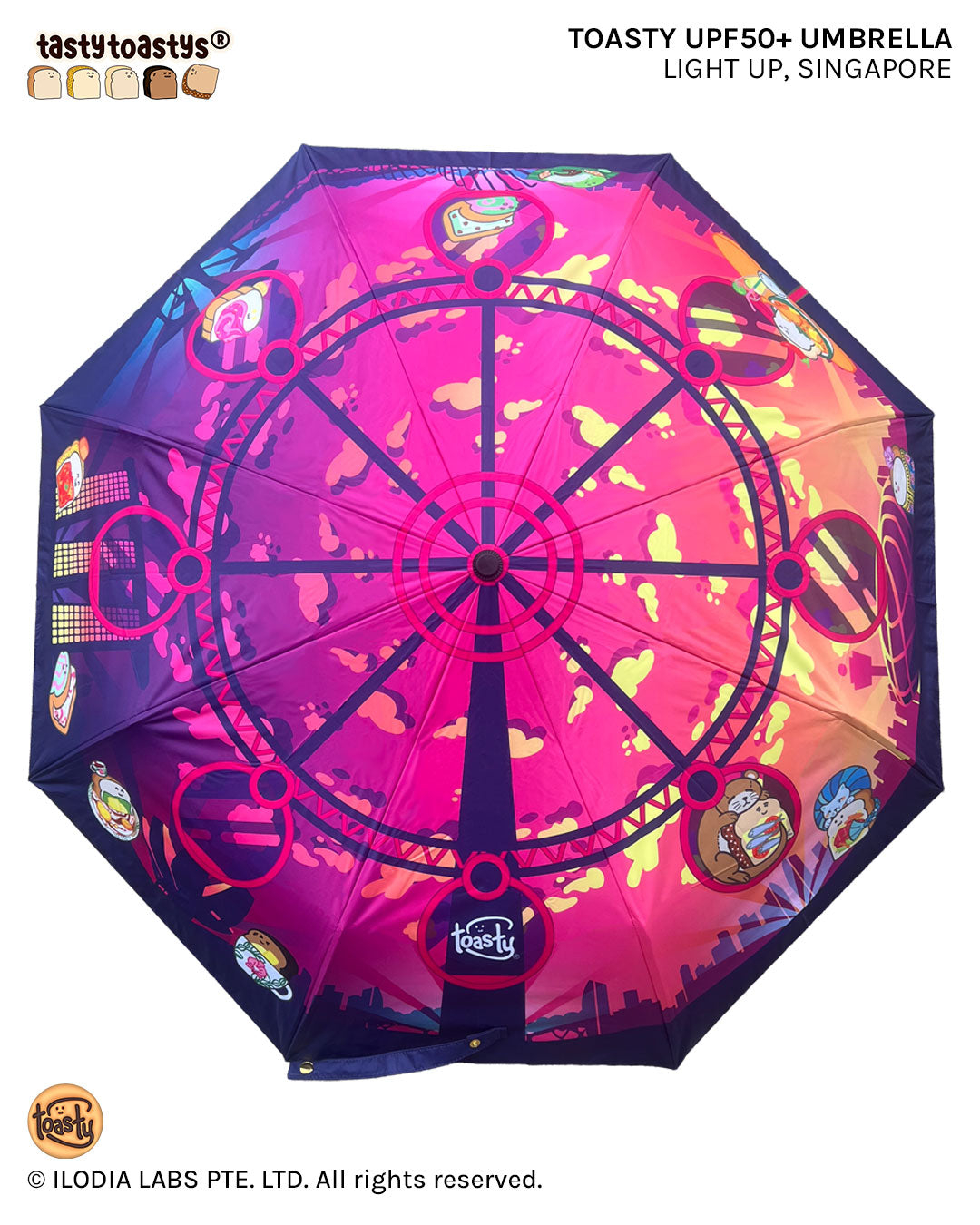 Light Up, Singapore Toastys UPF50+ Umbrella (Limited Edition)