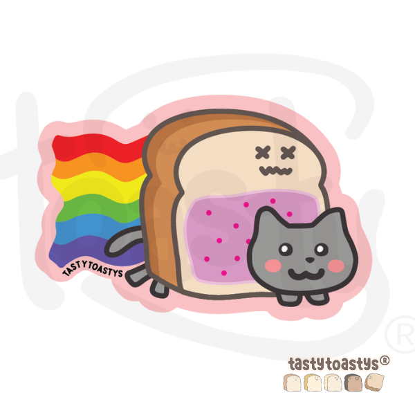 Funny Tasty Toastys Waterproof Vinyl Stickers