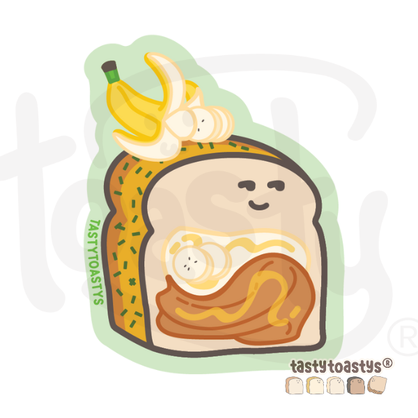 Yummy Tasty Toastys Waterproof Vinyl Stickers