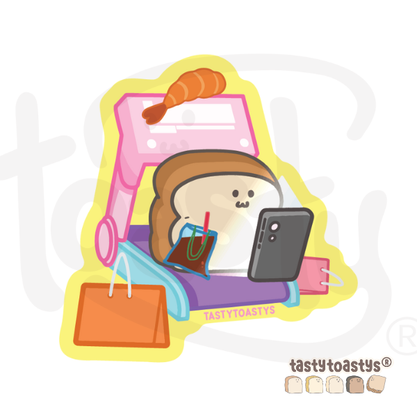 Funny Tasty Toastys Waterproof Vinyl Stickers