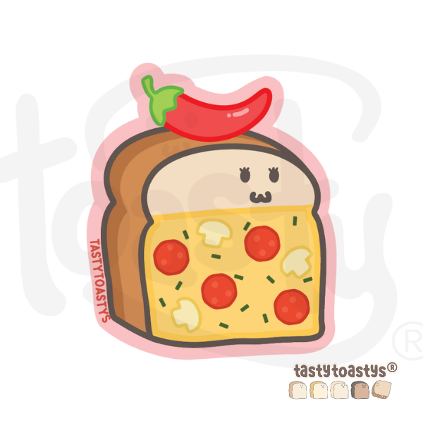 Yummy Tasty Toastys Waterproof Vinyl Stickers