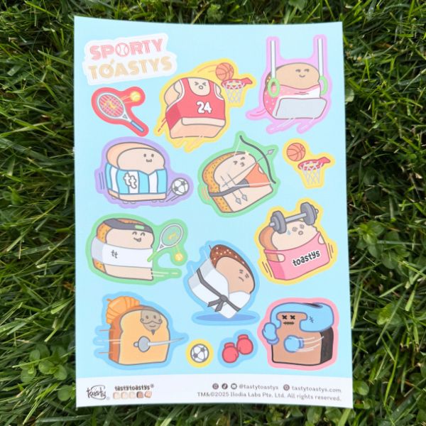 A5 Waterproof Tasty Toastys Sticker Sheets