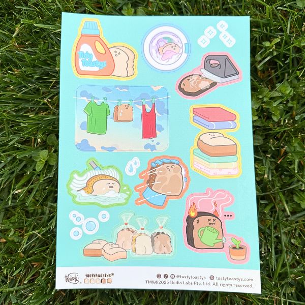 A5 Waterproof Tasty Toastys Sticker Sheets