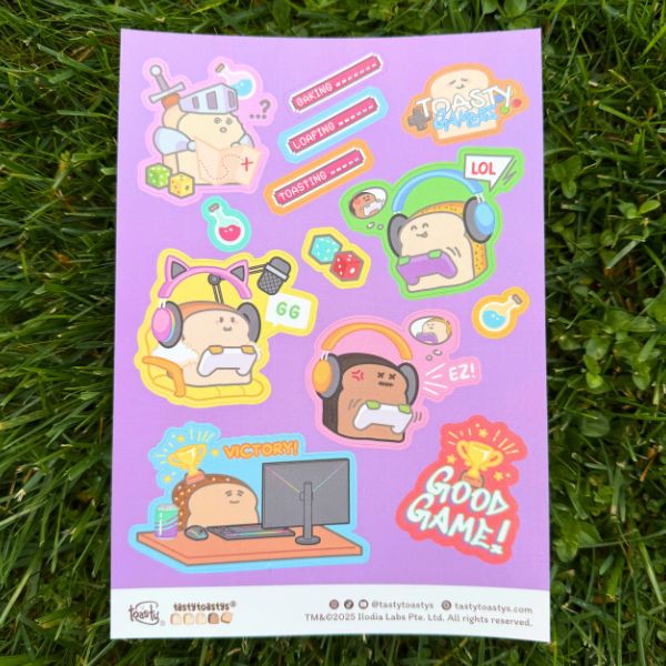 A5 Waterproof Tasty Toastys Sticker Sheets