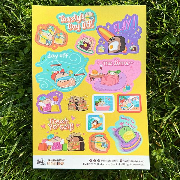 A5 Waterproof Tasty Toastys Sticker Sheets