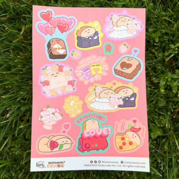 A5 Waterproof Tasty Toastys Sticker Sheets