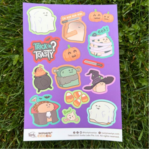 A5 Waterproof Tasty Toastys Sticker Sheets